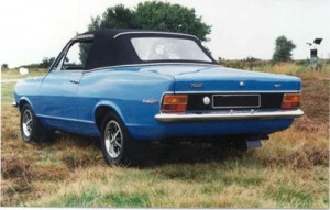 Rear view with hood up